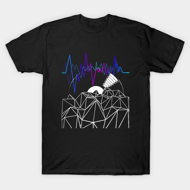 Geometric Vinyl Music Record Sound Wave Graphic T-Shirt by UNDERGROUNDROOTS